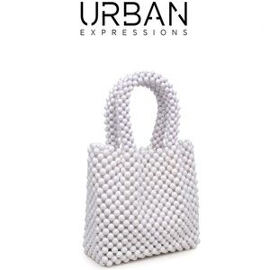 Urban Expressions AURELIA White Mini Beaded Tote NWT $150